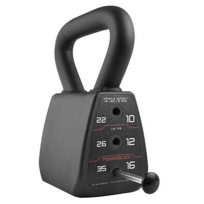 Verstelbare Kettlebell - 8 / 12 / 16 KG - PowerBlock PBKB Verstelbare kettlebells